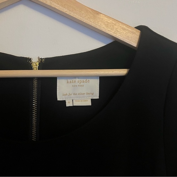 KATE SPADE NY DRESS MINI SHIFT BLACK BACK ZIP Small - Picture 2 of 4